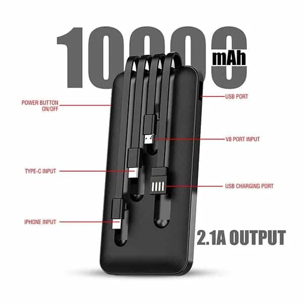 Ubon UBON PB-X17 10000 mAH Li-Polymer Power Bank with 4 IN 1 POWERJAR
