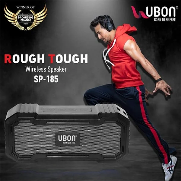 Ubon SP-185 Built-in Fm/USB/TF-Card Player 10 W Bluetooth Speaker - Grey - Grey