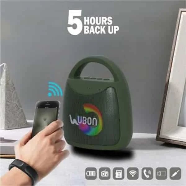 Ubon SP-6770 5 W Bluetooth Speaker (Green, 4.2 Channel)