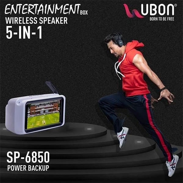 Ubon UBON SP-6850 Beatbox Wireless Speaker Portable TWS Bluetooth Rechargeable Travel Speaker