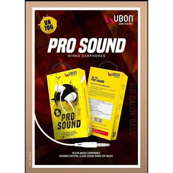 Ubon UB706 Pro Sound Wired Earphones