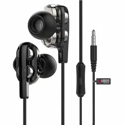 Ubon UBON UB-735 3.5mm Dual Driver in-Ear Wired Earphone with Mic - White - White