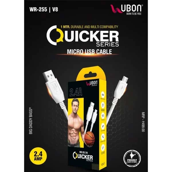 Ubon WR-255 2.4A V8 Micro USB Cable