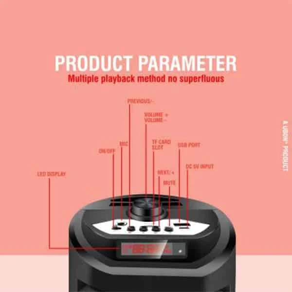 VingaJoy Vingajoy SP-6400 Sound Fit Wireless Speaker with Mic