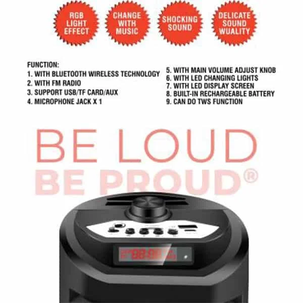 VingaJoy Vingajoy SP-6400 Sound Fit Wireless Speaker with Mic