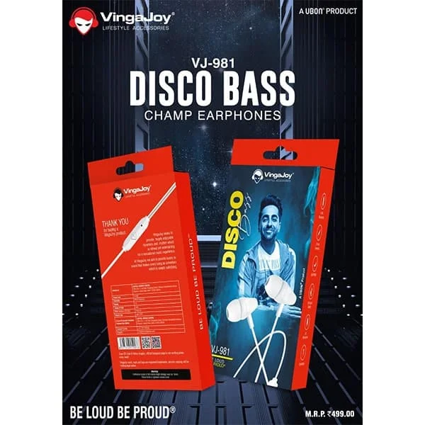 VingaJoy Vingajoy VJ-981 Disco Bass Champ Earphones