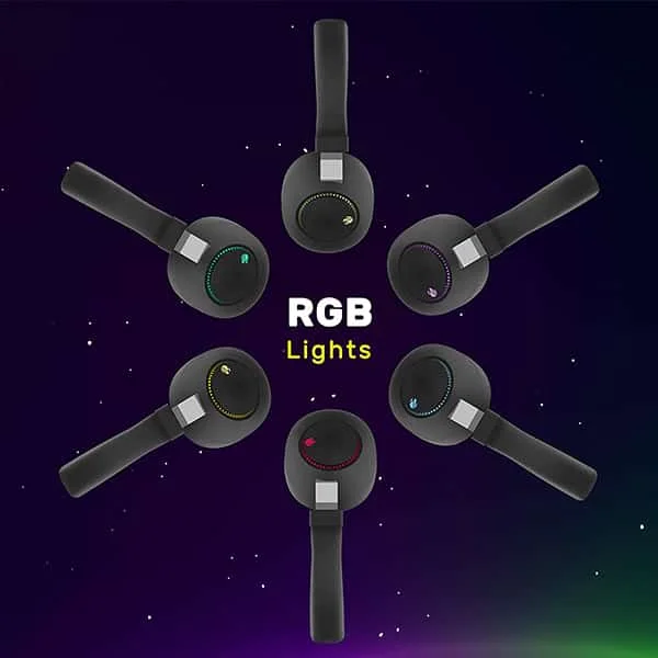Zebronics Zeb-Duke Bluetooth Headphone with Voice Assistant Support, Multifunction Button, AUX Input and RGB Lights (Black)