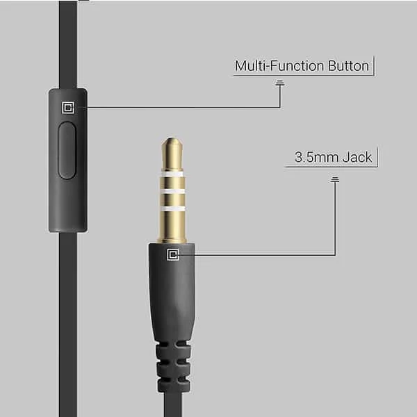 Zebronics Zeb-Protect Wired Earphone with Call Function (Black)