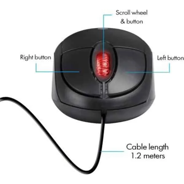 Zebronics ZEB-RISE Wired Optical Mouse (USB 2.0, Black)