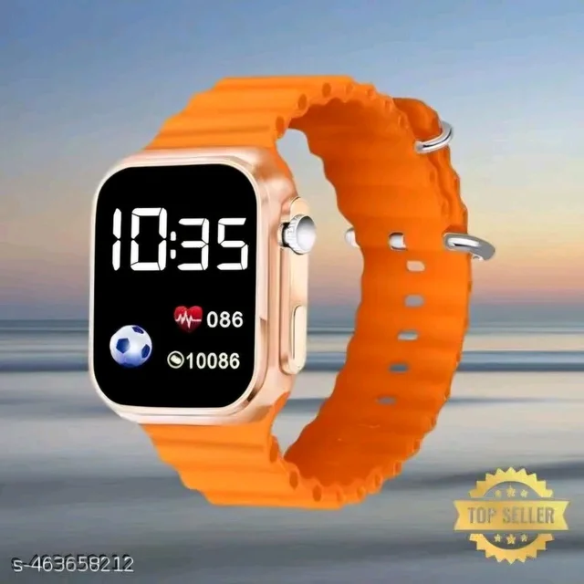 Kid's Digital Smart Led Watch For Boys & Girls Playful Kids' Watch – Adjustable Strap and Fun Designs for Little Ones, Durable Kids' Watch with Digital Display – Perfect for Active Children - Black