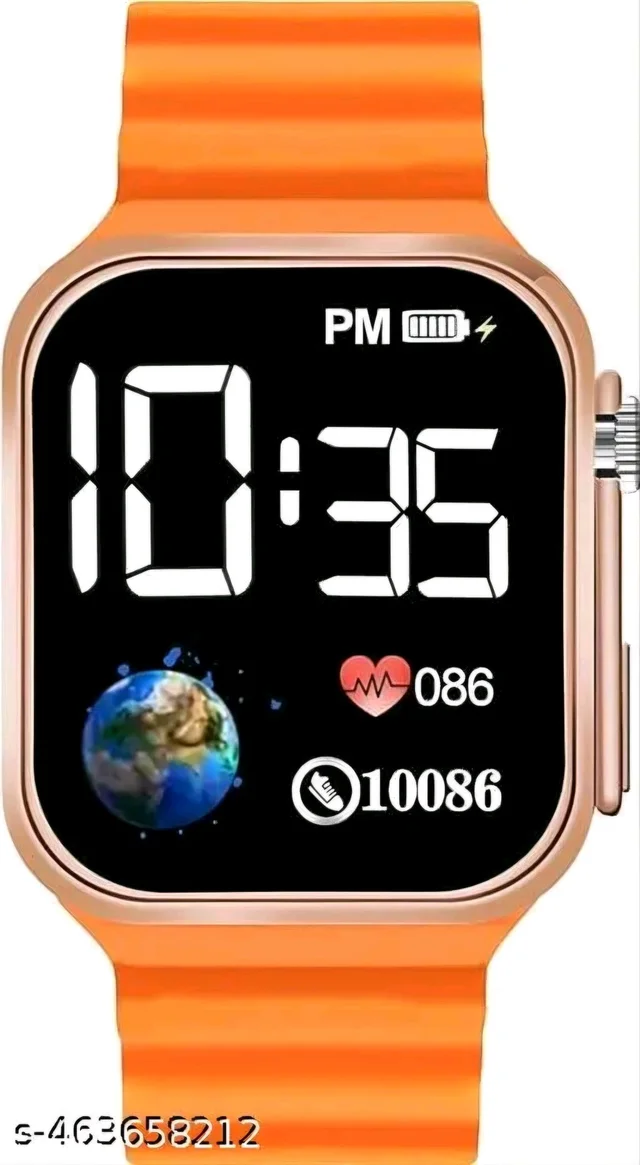 Kid's Digital Smart Led Watch For Boys & Girls Playful Kids' Watch – Adjustable Strap and Fun Designs for Little Ones, Durable Kids' Watch with Digital Display – Perfect for Active Children - Black