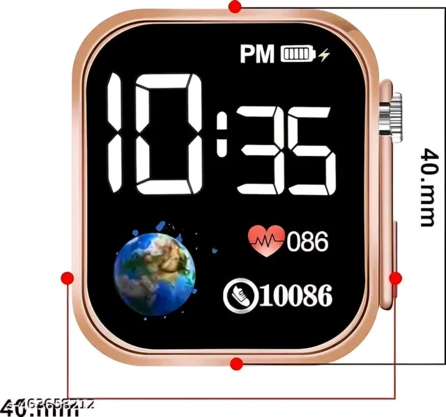Kid's Digital Smart Led Watch For Boys & Girls Playful Kids' Watch – Adjustable Strap and Fun Designs for Little Ones, Durable Kids' Watch with Digital Display – Perfect for Active Children - Black