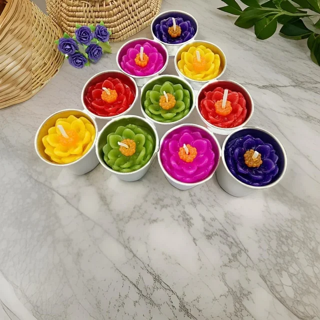 (Pack of 10) Rose Shaped Tealight Candles