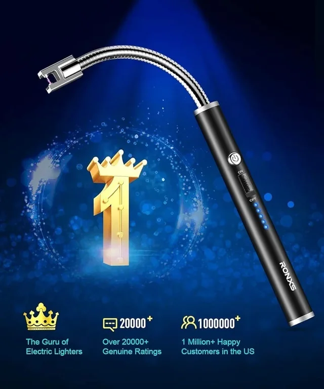 Electric Lighter - USB Rechargeable - 360 Degree Flexible Rotation, Electrical Lighter