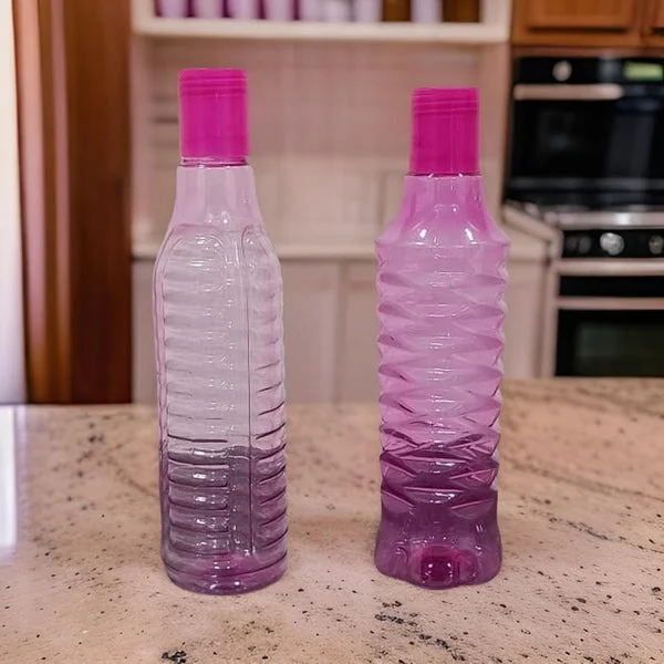 6-Piece Multicolour Plastic Fridge Bottle Set - 600ML Each