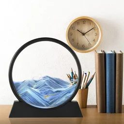 3D Deep Sea Moving Sand Art Picture – Round Glass Sandscape Frame with Flowing Liquid Motion, Relaxing Decor for Home, Office & Desktop Display, Perfect Gift for Kids & Adults