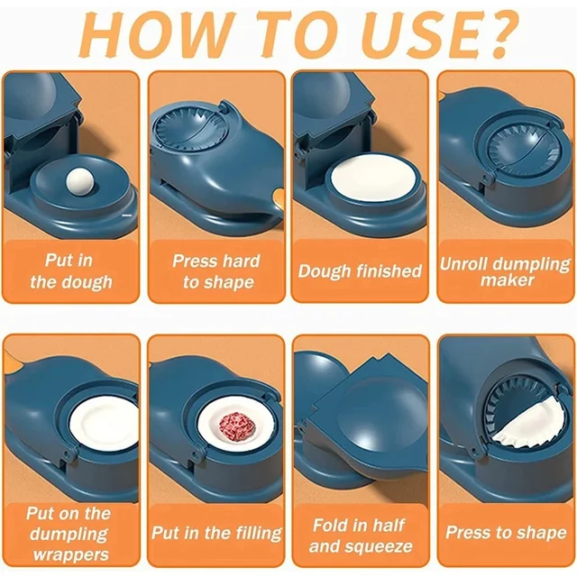 2 in 1 Dumpling Maker Mould Machine, Kitchen Dumpling Making Tool, Premium Dumpling Press Mould for Gujiya , Ghughra , Momos Making