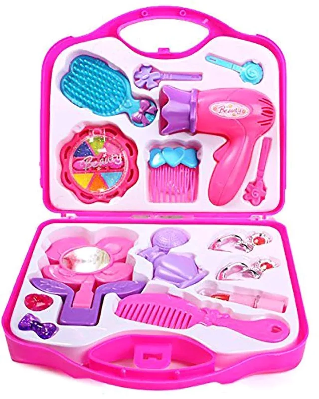 Beauty Make up Set for Kids Girls with Fold-able Suitcase (Multicolour)