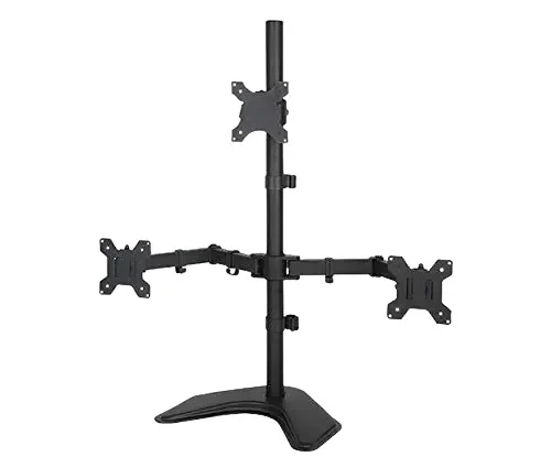 Three Monitor Stand Fully Adjustable Up to 27 inch (Used) - Black, A