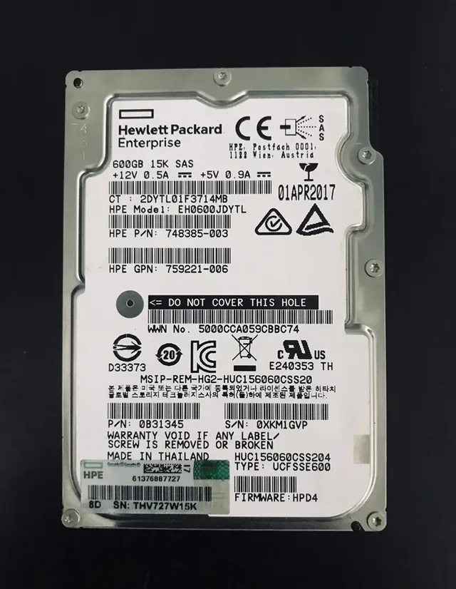 600GB SAS Hard Disk 10K 15K Dell HP (Renewed) - A, 600GB, 15K