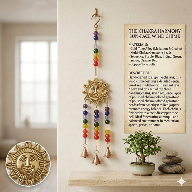 MOI Brass Wind Chime - Sun