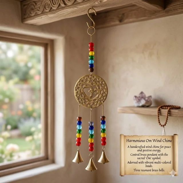 MOI Brass Wind Chime - Om