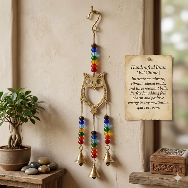 MOI Brass Wind Chime - Owl