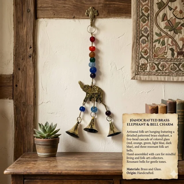 MOI Brass Wind Chime - Elephant