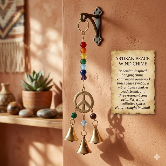 MOI Brass Wind Chime - Peace