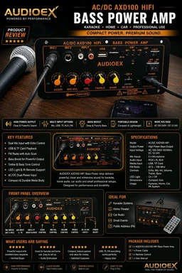 Audioex AUDIOEX AC/DC AXD100 Trolley Karaoke Amplifier