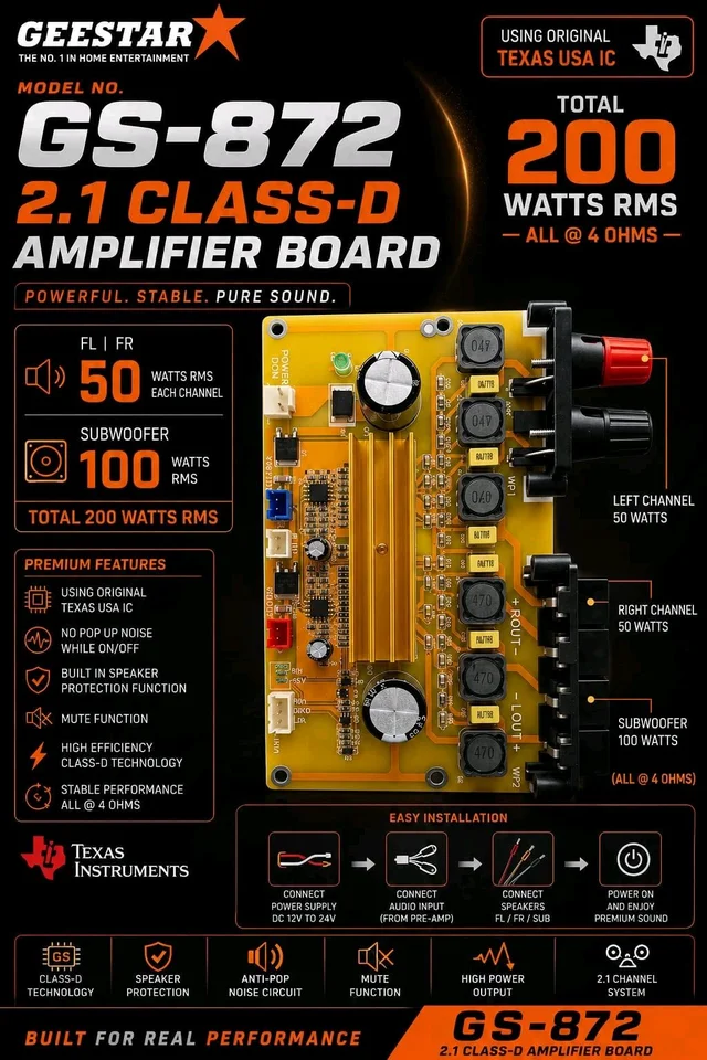 2.1 Class D Board 50+50+100sub(870)