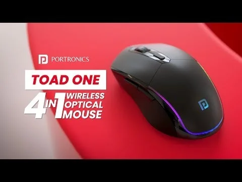 Portronics Toad One Wireless Mouse BT+Dongle Rechargeable - Black