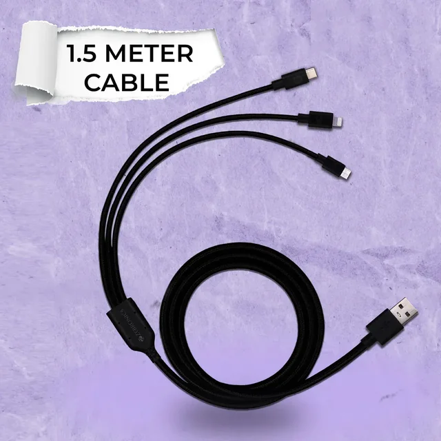 Zebronics UMLCC1205 3 IN 1 Cable - Black