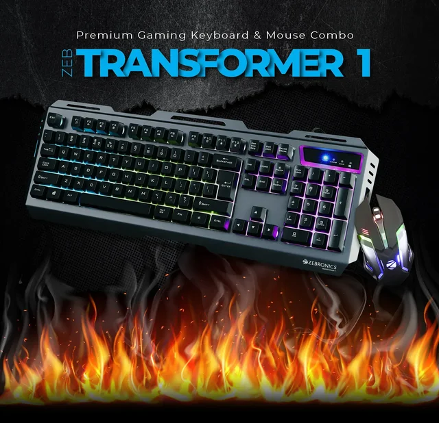Zebronics Transformer 1 Gaming Kit - Black RGB LIGHTING