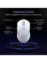 Portronics Toad One Wireless Mouse BT+Dongle Rechargeable - White