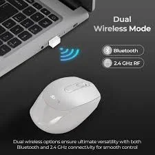 Foxin Flow Wirless Mouse BT+Dongle - White
