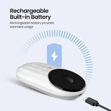 Portronics Toad 6 Wireless Mouse BT+Dongle Rechargeable - White
