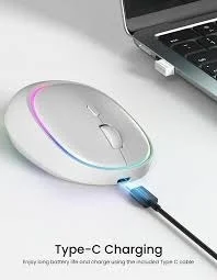 Portronics Toad IV Wireless Mouse BT+Dongle Rechargeable - White