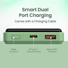 Portronics Luxcell B 10k Power Bank - Green
