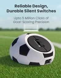 Portronics Toad Play Football Wireless Mouse BT+Dongle Rechargeable - White