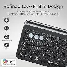 Portronics Bubble 3.0 Wireless Keyboard BT+ Dongle Rechargeable - Black
