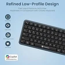 Portronics Akshar Prime Wireless Keyboard BT+Dongle Re Rechargeable - Black
