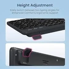 Portronics Akshar Prime Wireless Keyboard BT+Dongle Re Rechargeable - Black