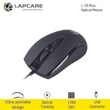 Lapcare Opitcal Mouse Wired - Black