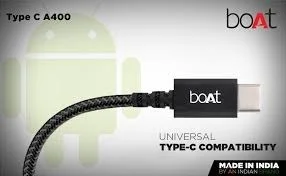 Boat A400 USB to C Cable 2 Meter - Black