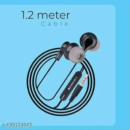 Zebronics Opera Wired Earphone Aux - Black