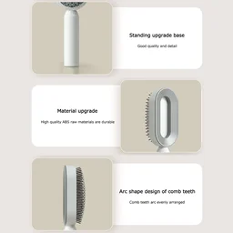 Advanced Self-Cleaning Hairbrush with 3D Air Cushion Massager and Anti-Static Comb - Women's Hair Styling Solution