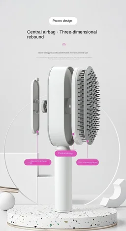 Advanced Self-Cleaning Hairbrush with 3D Air Cushion Massager and Anti-Static Comb - Women's Hair Styling Solution