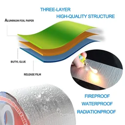 Aluminum Foil Butyl Rubber Waterproof Tape High Temperature Resistance Pipes Walls Leak Sticker NanoGuard ProSeal Tape