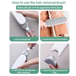 Reusable Pet Hair Remover Lint Roller Brush - Double-Sided Electrostatic Cleaner for Clothes, Sofa, and Bed - Perfect for Cat & Dog Fur